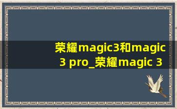 荣耀magic3和magic 3 pro_荣耀magic 3和magic 3 pro的区别